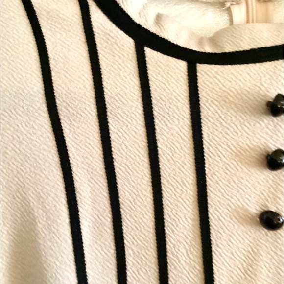 Classy Pin up Style Ivory Patchwork A-Line Dress - Picture 5 of 10